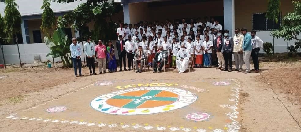 Students gathered for a cultural activity