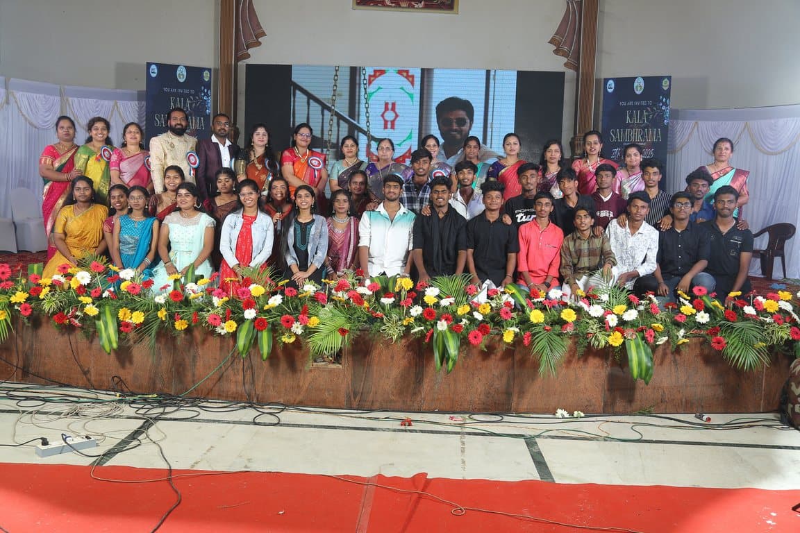 Students together on stage at the annual day