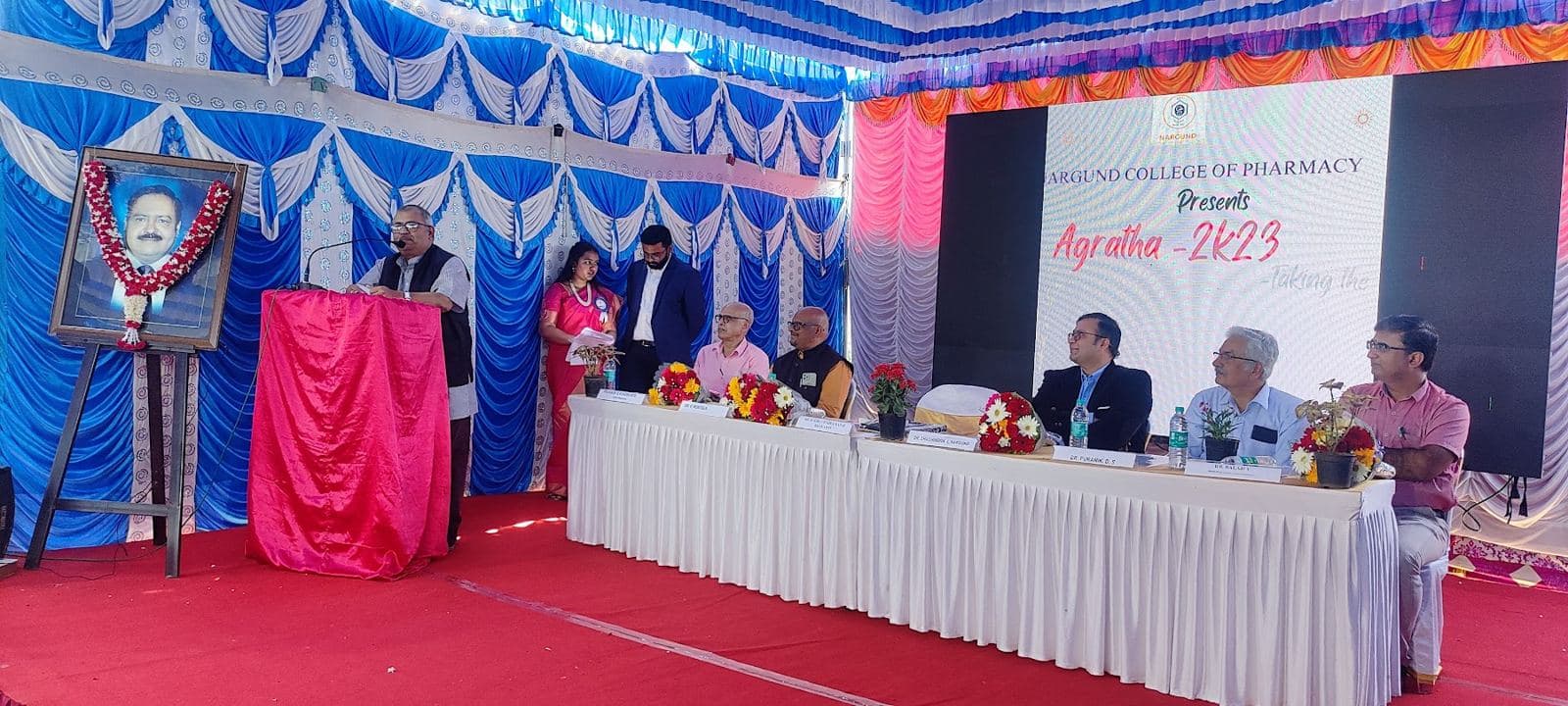 Chief guests on stage at the annual day