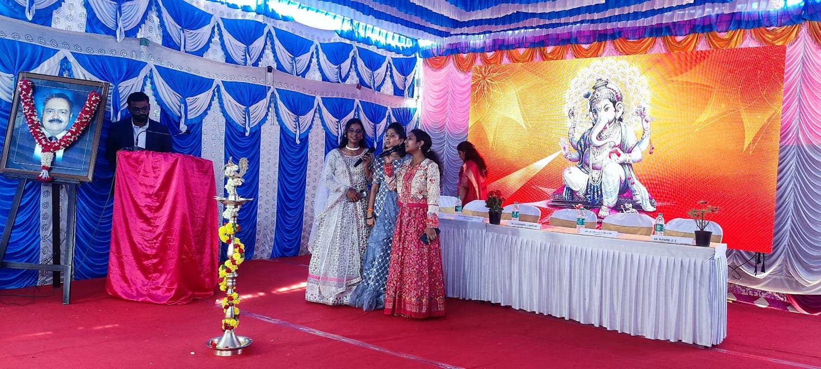 Invocation and lamp lighting at Agratha 2K23, the annual day