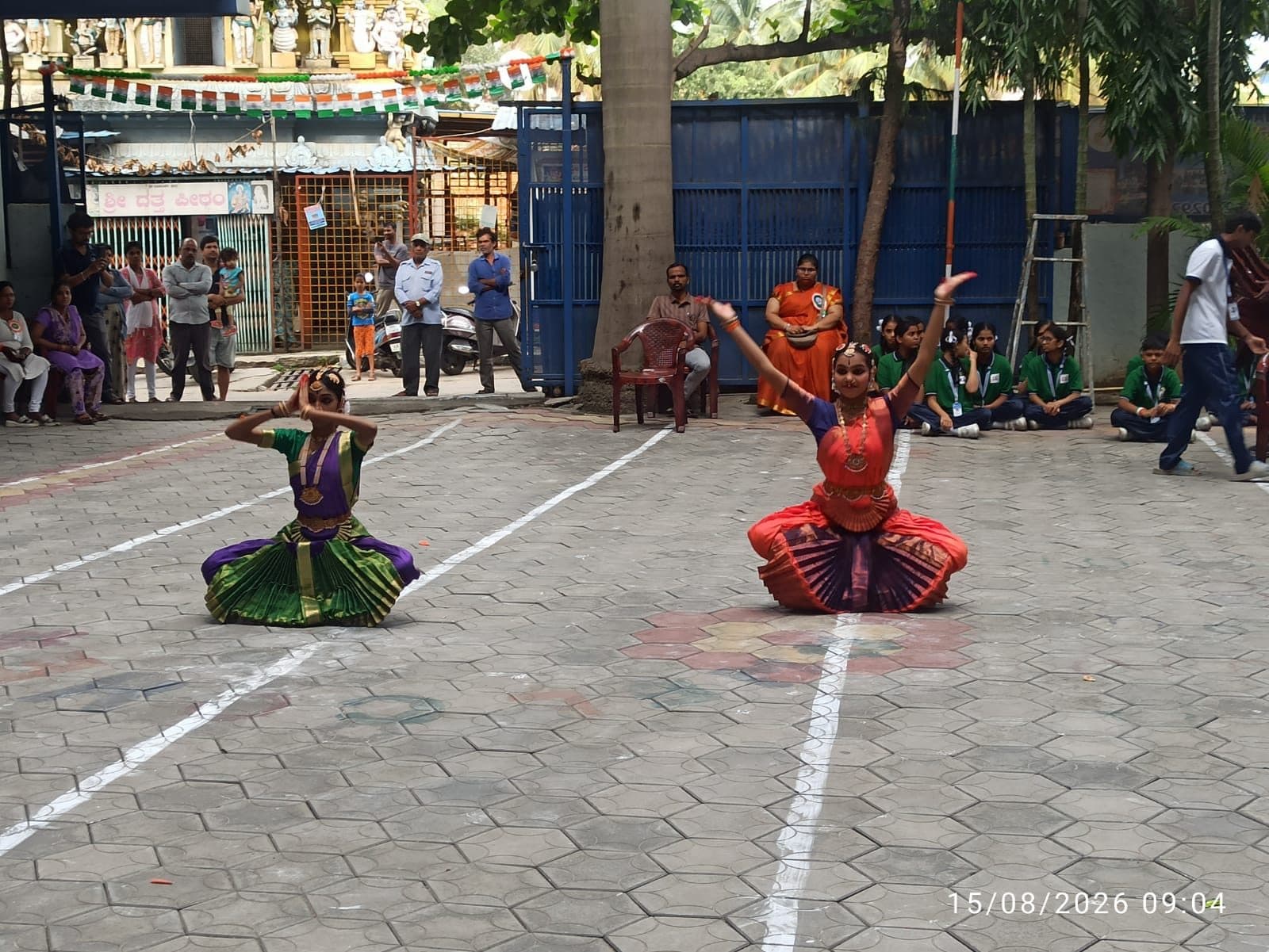 Classical dance performance in the courtyard