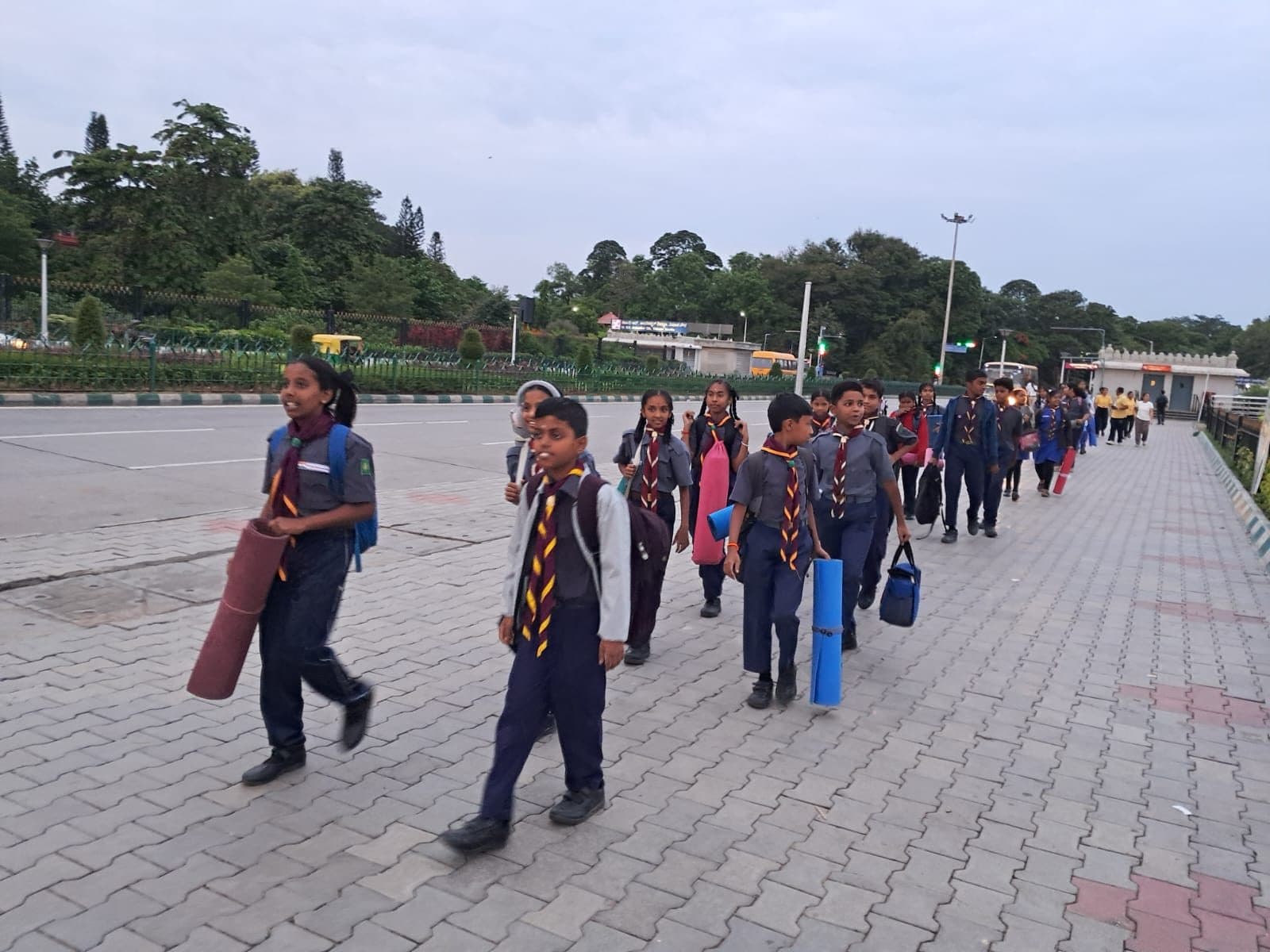 Scouts and Guides on an outing