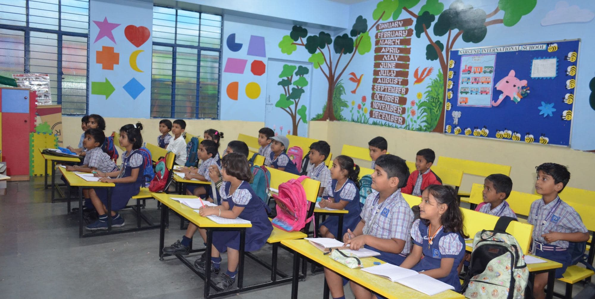 Primary students in their classroom